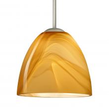  1BC-7572HN-LED-SN-L - Besa Sasha LED Pendant 1Bc Honey Satin Nickel 1x9W LED, 15Ft. Cord