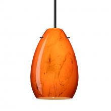  1BT-1713HB-LED-BK-L - Besa Pendant Pera 6, Black Finish, Habanero 1x5W LED, 15Ft Cord