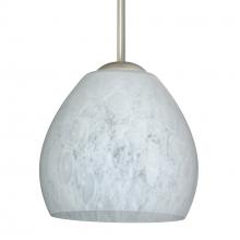  1BT-412219-LED-SN-L - Besa Bolla LED Pendant Carrera Satin Nickel 1x9W LED, 15Ft. Cord