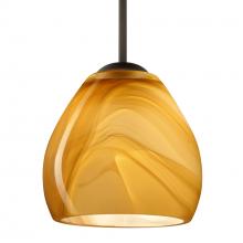  1BT-4122HN-LED-BR-L - Besa Bolla LED Pendant Honey Bronze 1x9W LED, 15Ft. Cord