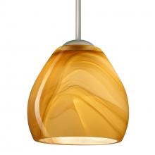  1BT-4122HN-LED-SN-L - Besa Bolla LED Pendant Honey Satin Nickel 1x9W LED, 15Ft. Cord