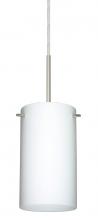  1BT-440407-LED-SN-L - Besa Stilo 7 LED Pendant Opal Matte Satin Nickel 1x9W LED, 15Ft. Cord