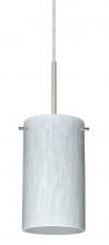  1BT-440419-LED-SN-L - Besa Stilo 7 LED Pendant Carrera Satin Nickel 1x9W LED, 15Ft. Cord