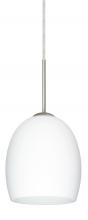  1JC-169707-SN-L - Besa Lucia Pendant Satin Nickel Opal Matte 1x75W Medium Base, 15Ft. Cord