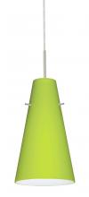  1JC-412435-SN-L - Besa Cierro Pendant Satin Nickel Chartreuse 1x100W Medium Base, 15Ft. Cord