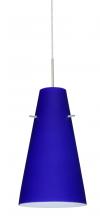  1JC-4124CM-SN-L - Besa Cierro Pendant Satin Nickel Cobalt Blue Matte 1x100W Medium Base, 15Ft. Cord