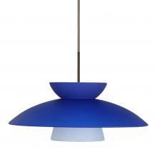  1JC-451323-LED-BR - Besa Trilo 15 Pendant Blue Matte Bronze 1x9W LED