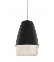  1JC-ABU12BK-LED-SN - Besa, Abu 12 Cord Pendant, Black/Glitter, Satin Nickel Finish, 1x9W LED