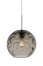  1JC-BOMYSM-SN - Besa Bombay Cord Pendant, Smoke, Satin Nickel Finish, 1x60W Medium Base