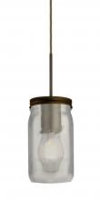  1JC-MILO4WF-EDIL-BR-L - Besa Pendant Milo 4 Bronze White Frost 1x5W LED Filament, 15Ft. Cord