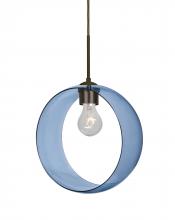  1JC-PLATOBL-BR-NI - Besa, Plato Cord Pendant, Blue, Bronze Finish, 1x60W Medium Base