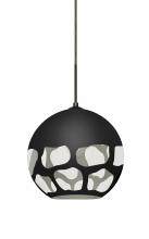  1JC-ROCKYBK-BR - Besa, Rocky Cord Pendant, Black, Bronze Finish, 1x60W Medium Base