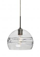  1JC-SPIR10CL-BR - Besa Spirit 10 Pendant, Clear, Bronze Finish, 1x60W Medium Base