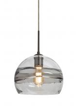  1JC-SPIR10SC-EDIL-BR - Besa Spirit 10 Pendant, Smoke/Clear, Bronze Finish, 1x8W LED Filament