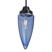  1JC-SULUBL-BK-L - Besa, Sulu Cord Pendant, Blue Bubble, Black Finish, 1x60W Medium Base, 15Ft. Cord