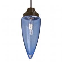  1JC-SULUBL-BR-L - Besa, Sulu Cord Pendant, Blue Bubble, Bronze Finish, 1x60W Medium Base, 15Ft. Cord