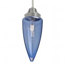  1JC-SULUBL-SN-L - Besa, Sulu Cord Pendant, Blue Bubble, Satin Nickel Finish, 1x60W Medium Base, 15Ft. C