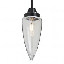  1JC-SULUCL-BK-L - Besa, Sulu Cord Pendant, Clear Bubble, Black Finish, 1x60W Medium Base, 15Ft. Cord