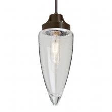  1JC-SULUCL-BR-L - Besa, Sulu Cord Pendant, Clear Bubble, Bronze Finish, 1x60W Medium Base, 15Ft. Cord