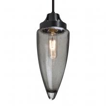  1JC-SULUSM-BK-L - Besa, Sulu Cord Pendant, Smoke Bubble, Black Finish, 1x60W Medium Base, 15Ft. Cord