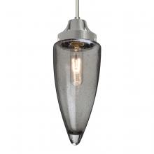  1JC-SULUSM-SN-L - Besa, Sulu Cord Pendant, Smoke Bubble, Satin Nickel Finish, 1x60W Medium Base, 15Ft.