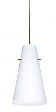  1JT-412407-BR-L - Besa Cierro Pendant Bronze Opal Matte 1x100W Medium Base, 15Ft. Cord