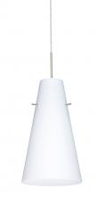  1JT-412407-SN-L - Besa Cierro Pendant Satin Nickel Opal Matte 1x100W Medium Base, 15Ft. Cord