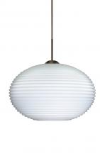  1JT-491307-BR - Besa Pendant Pape 12 Bronze Opal Ribbed 1x75W Medium Base