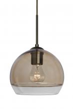  1JT-ALLY8SM-BR - Besa, Ally 8 Cord Pendant, Smoke/Clear, Bronze Finish, 1x60W Medium Base