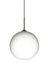  1JT-COCO1007-LED-BR - Besa Coco 10 Pendant, Opal Matte, Bronze Finish, 1x9W LED