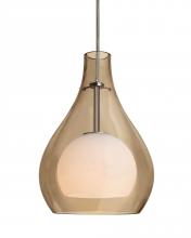  1JT-ELLE11CG-LED-BR - Besa, Elle 11 Cord Pendant, Cognac, Bronze Finish, 1x9W LED