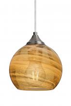  1JT-JILLYAM-EDIL-SN - Besa, Jilly Cord Pendant, Vapor Amber, Satin Nickel Finish, 1x5W LED Filament