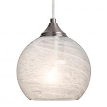  1JT-JILLYCL-SN-L - Besa, Jilly Cord Pendant, Vapor Clear, Satin Nickel Finish, 1x60W Medium Base, 15Ft.