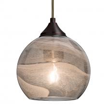  1JT-JILLYSM-BR-L - Besa, Jilly Cord Pendant, Vapor Smoke, Bronze Finish, 1x60W Medium Base, 15Ft. Cord