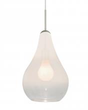  1JT-LEONWC-SN - Besa, Leon Cord Pendant, Milky White/Clear, Satin Nickel Finish, 1x60W Medium base