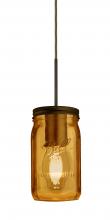  1JT-MILO4AM-EDIL-BR-L - Besa Pendant Milo 4 Bronze Amber 1x5W LED Filament, 15Ft. Cord