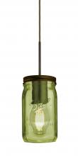  1JT-MILO4GR-EDIL-BR-L - Besa Pendant Milo 4 Bronze Green 1x5W LED Filament, 15Ft. Cord