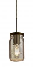  1JT-MILO4SM-EDIL-BR-L - Besa Pendant Milo 4 Bronze Smoke 1x5W LED Filament, 15Ft. Cord