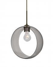  1JT-PLATOSM-BR-NI - Besa, Plato Cord Pendant, Smoke, Bronze Finish, 1x60W Medium Base