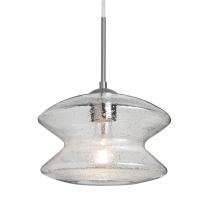  1JT-ZENCL-SN - Besa, Zen Cord Pendant, Clear Bubble, Satin Nickel Finish, 1x60W Medium Base