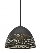  1TT-KIEVBK-LED-BR - Besa Kiev Stem Pendant, Black, Bronze Finish, 1x9W LED