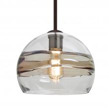  1TT-SPIR10SC-EDIL-BR - Besa Spirit 10 Pendant, Smoke/Clear, Bronze Finish, 1x8W LED Filament