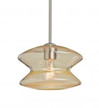  1TT-ZENGD-SN - Besa, Zen Stem Pendant , Gold Bubble, Satin Nickel Finish, 1x60W Medium Base