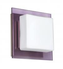  1WS-773591-LED-SN - Besa Wall Alex Satin Nickel Opal/Amethyst 1x5W LED