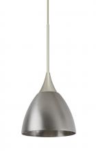  1XT-1858MN-LED-SN - Besa Divi Pendant, Metal Satin Nickel, Satin Nickel, 1x9W LED