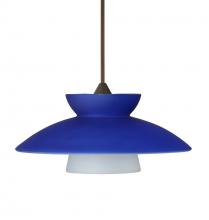  1XT-271823-BR - Besa Pendant Trilo 7 Bronze Blue Matte 1x50W Halogen