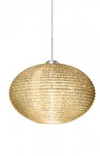  1JC-4913GD-LED-SN - Besa Pendant Pape 12 Satin Nickel Gold Glitter 1x9W LED