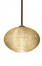  1TT-4913GD-BR - Besa Stem Pendant Pape 12 Bronze Gold Glitter 1x75W Medium Base