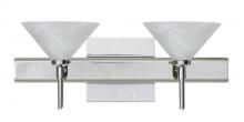 Besa Lighting 2SW-117652-LED-CR-SQ - Besa Wall With SQ Canopy Kona Chrome Marble 2x5W LED