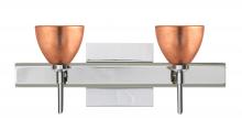 Besa Lighting 2SW-1758CF-LED-CR-SQ - Besa Divi Wall With SQ Canopy 2SW Copper Foil Chrome 2x5W LED